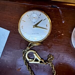 1960’s Bulova pocket watch with chain